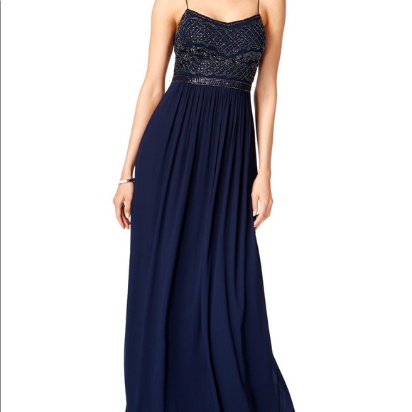 Adrianna Papell Beaded Chiffon Formal Gown - Picture 3 of 11